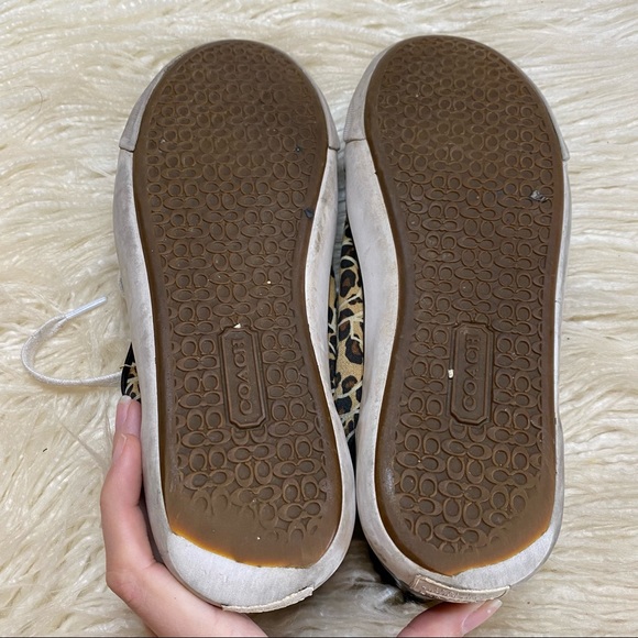 COACH tan / brown leopard Barrett sneakers 7 - Picture 10 of 14